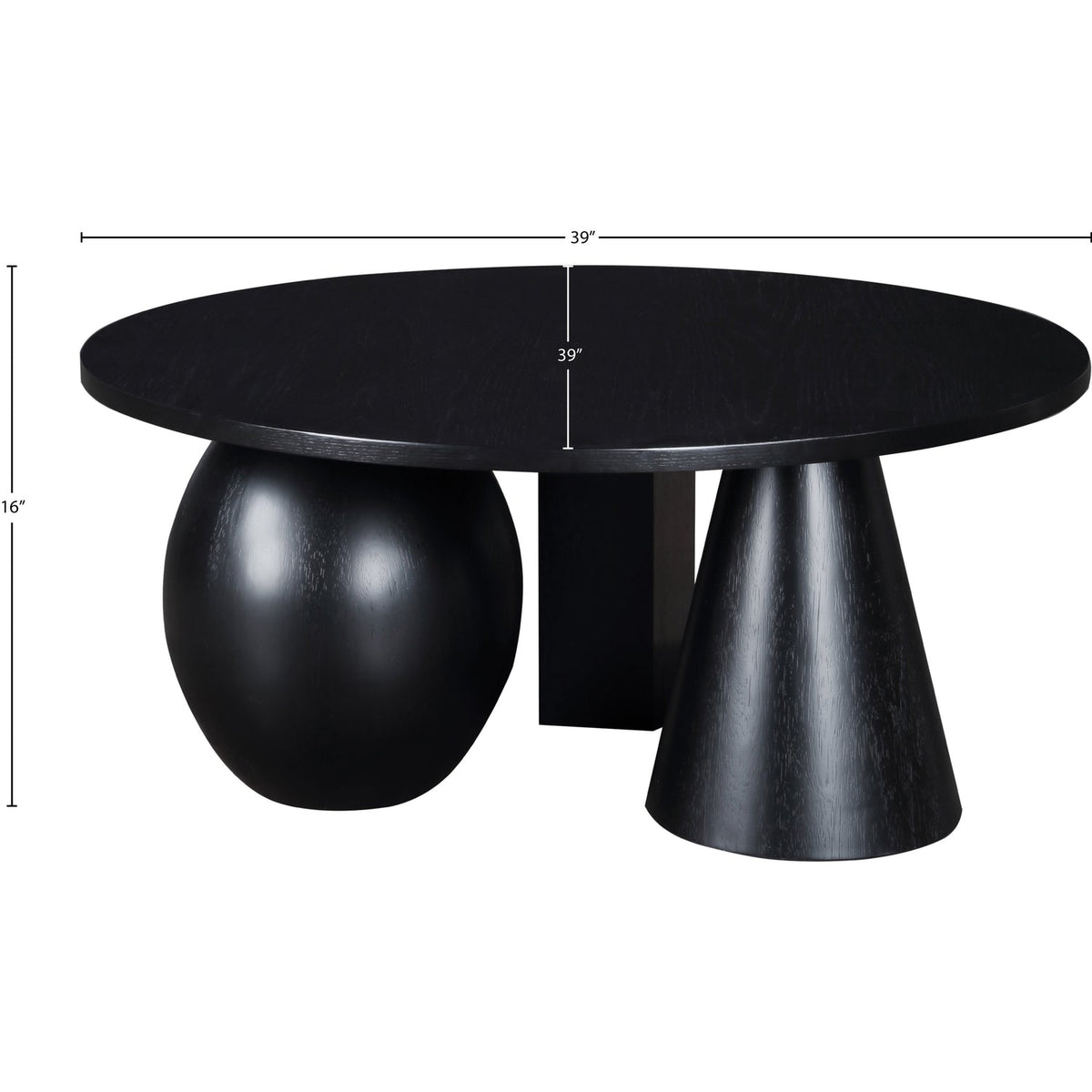 Revive Black Solid Wood And Oak Veneer Coffee Table