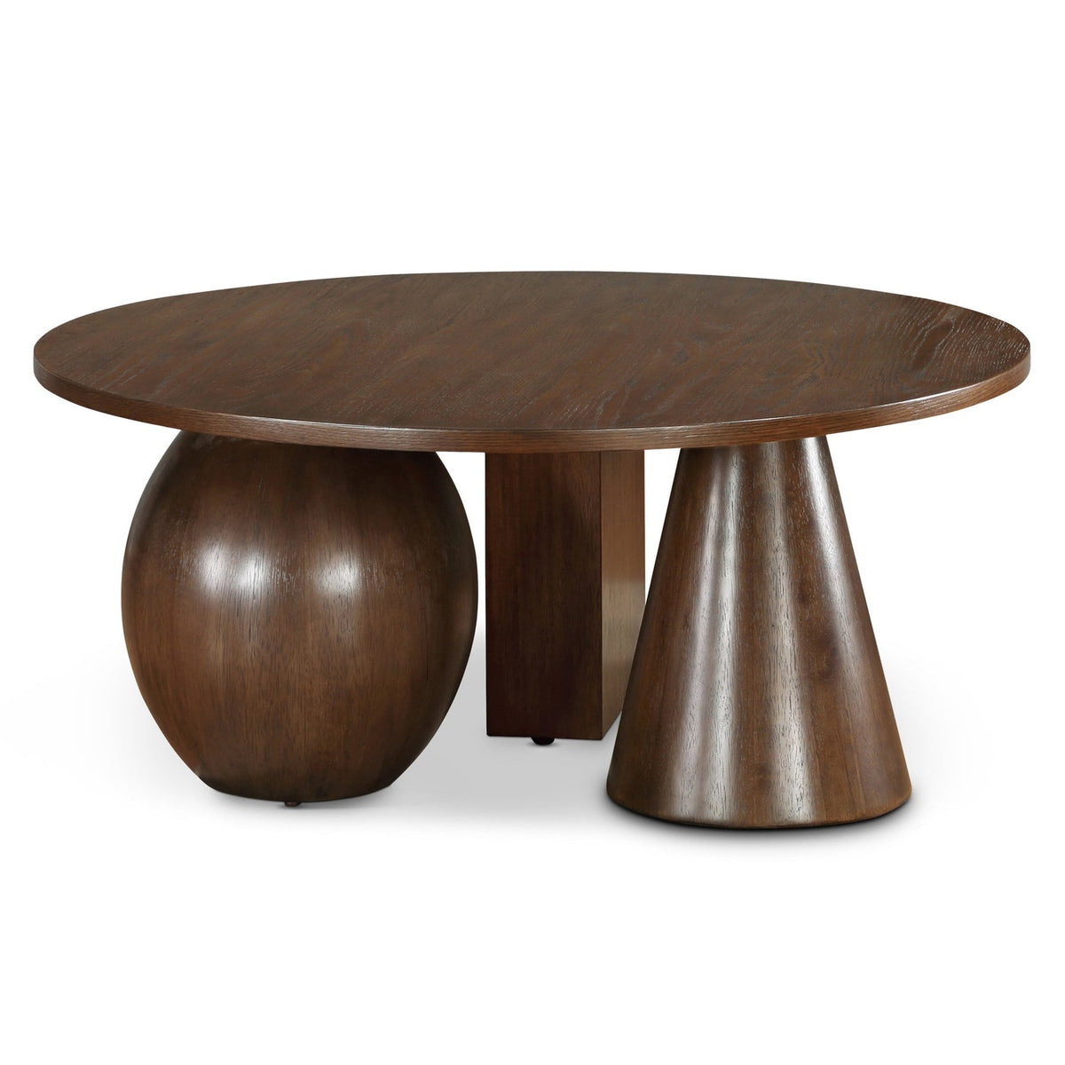 Revive Brown Solid Wood And Oak Veneer Coffee Table in brown oak veneer, primary product view