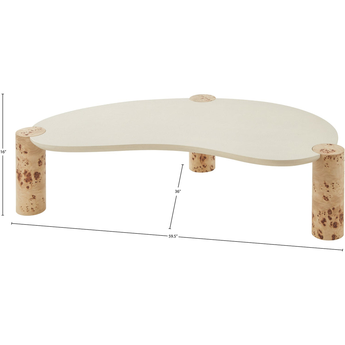 Thor Natural Resin Top And Burl Veneer Base Coffee Table