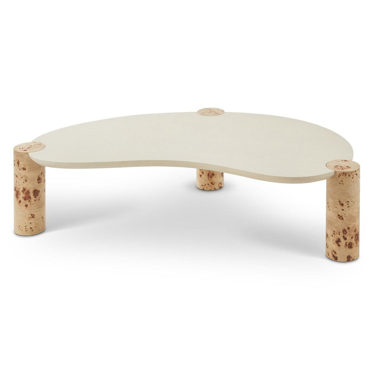 Thor Natural Resin Top And Burl Veneer Base Coffee Table in burl veneer with white resin, 59.5x36", primary product view