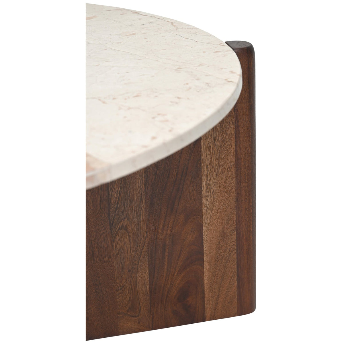 Varenna Cream Genuine Marble Top And Acacia Wood Base Coffee Table
