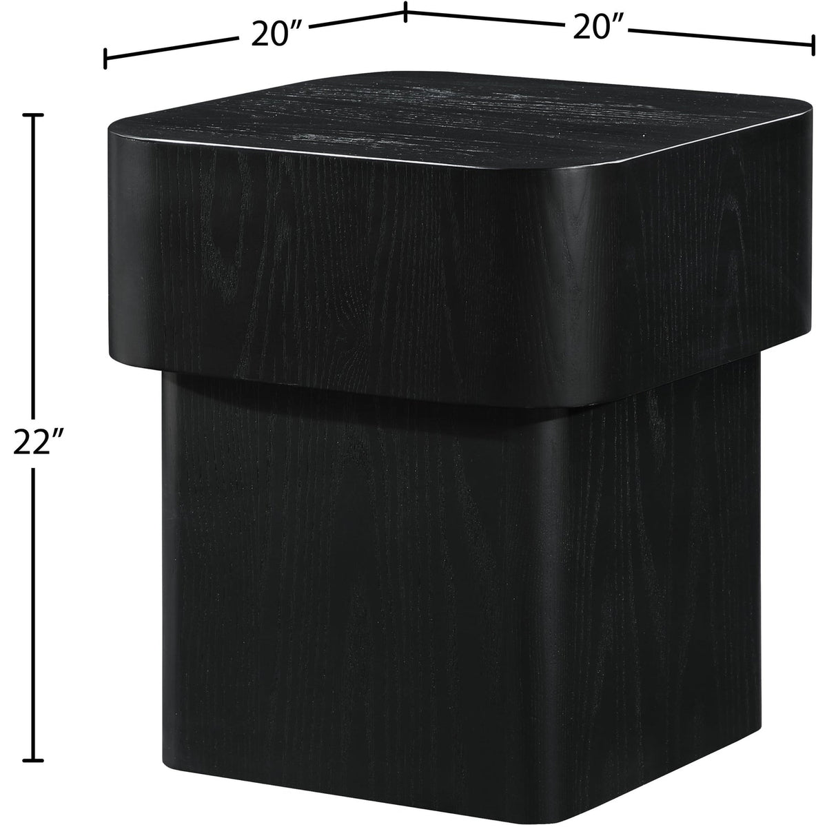 Oakmont Black Oak Veneer End Side Table Set of 2