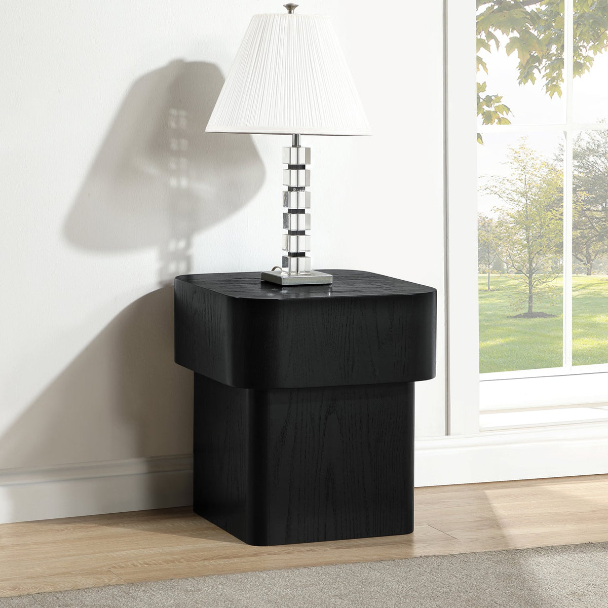 Oakmont Black Oak Veneer End Side Table Set of 2