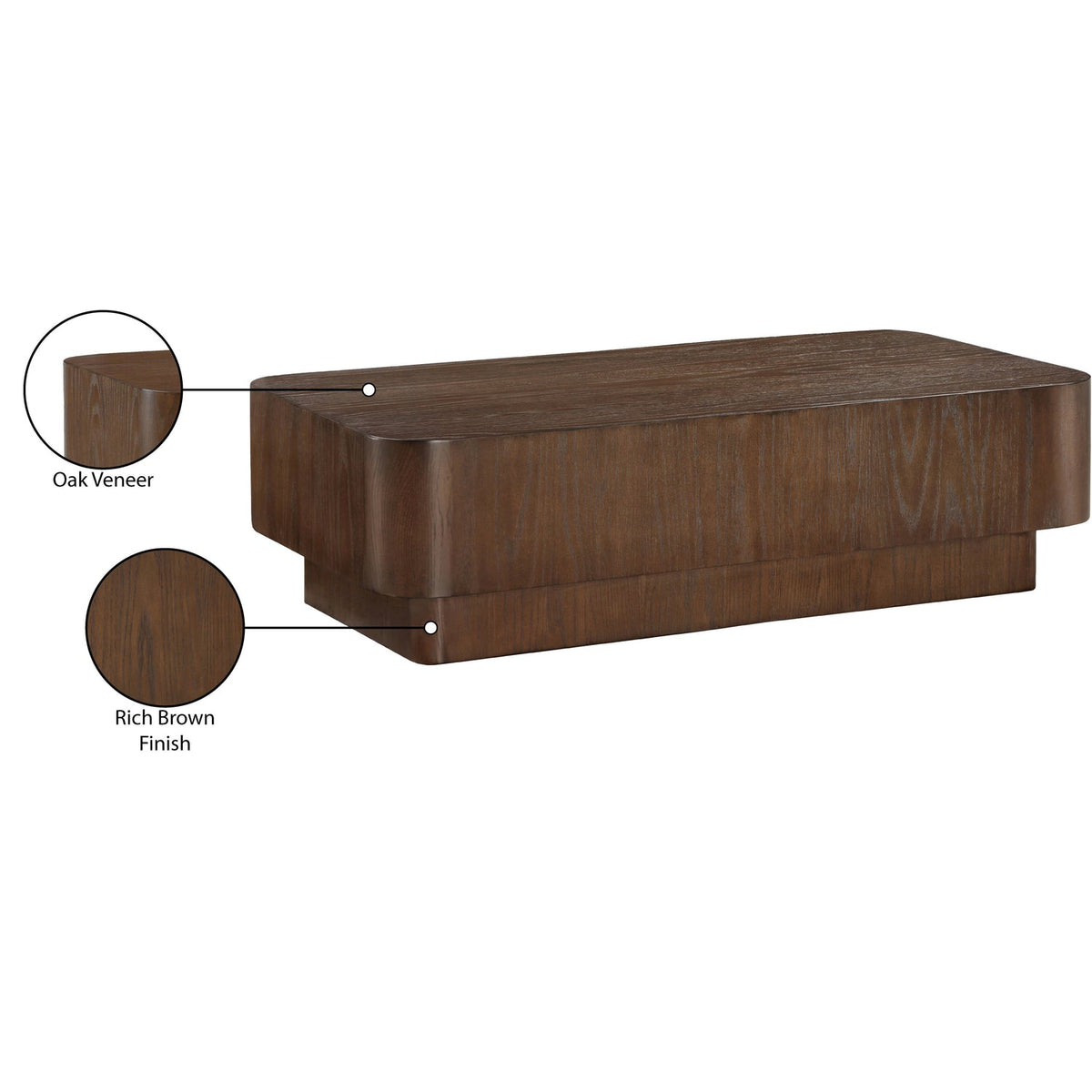 Oakmont Brown Oak Veneer Coffee Table