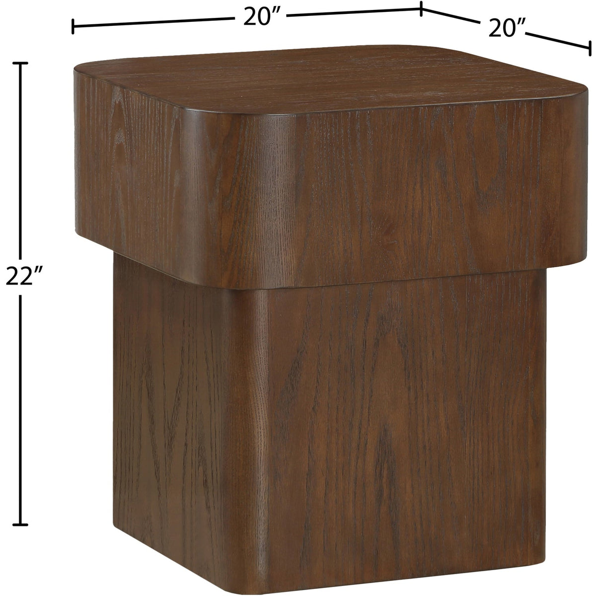 Oakmont Brown Oak Veneer End Side Table Set of 2