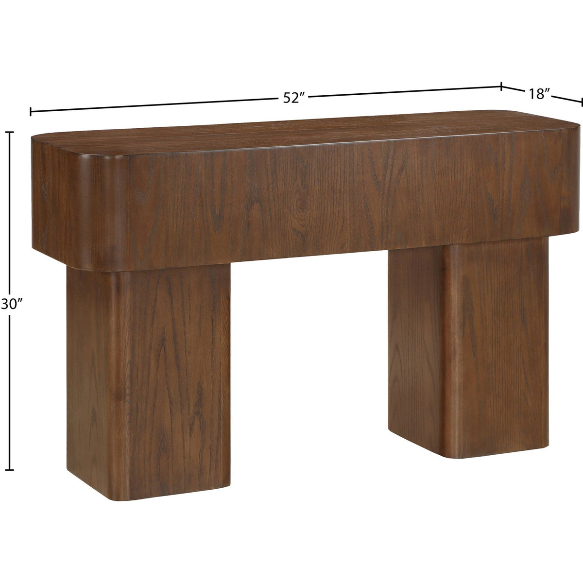 Oakmont Brown Oak Veneer Console Table