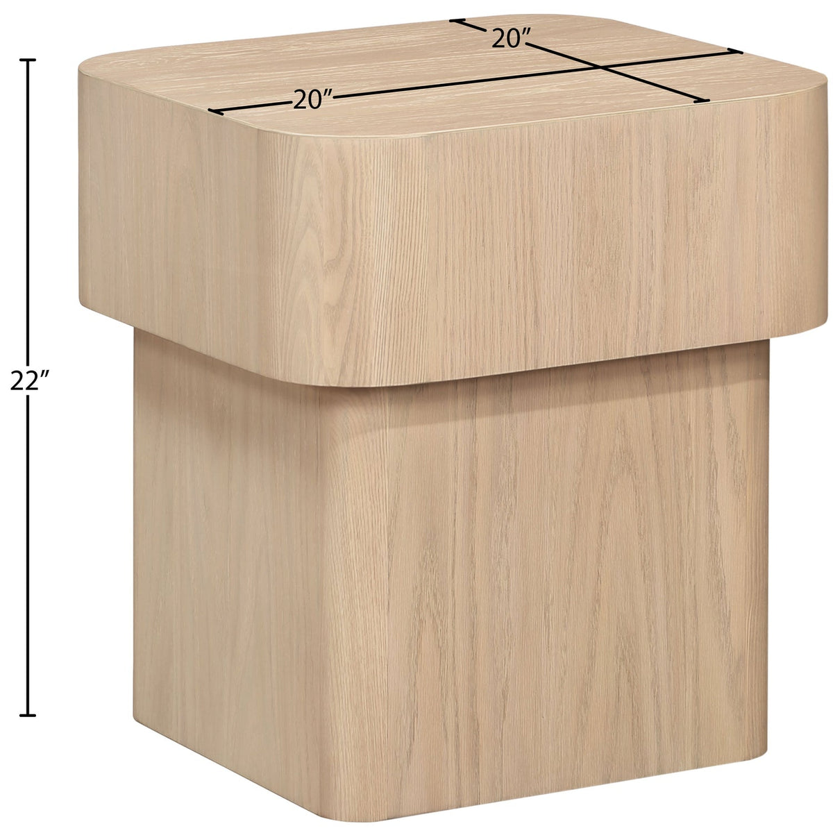 Oakmont Natural Oak Veneer End Side Table Set of 2