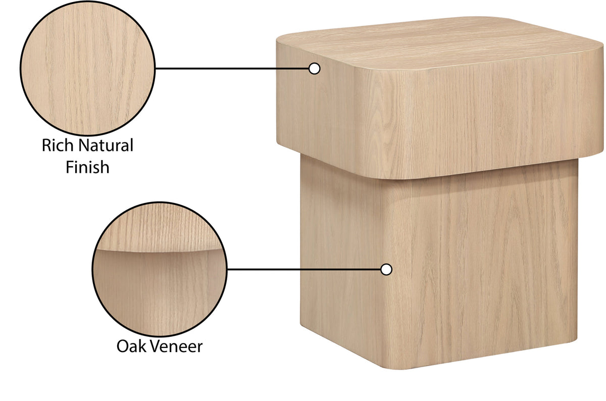 Oakmont Natural Oak Veneer End Side Table Set of 2