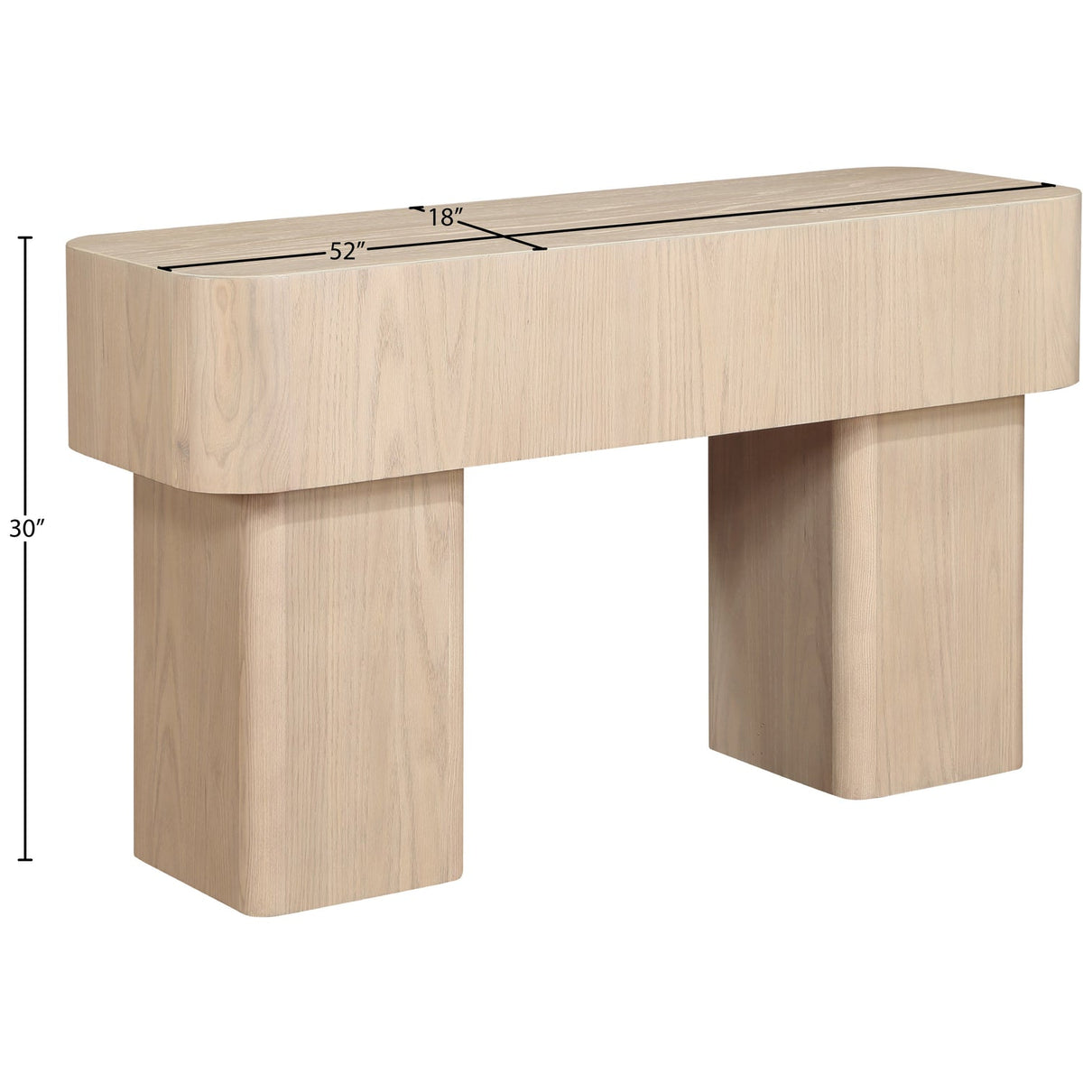 Oakmont Natural Oak Veneer Console Table