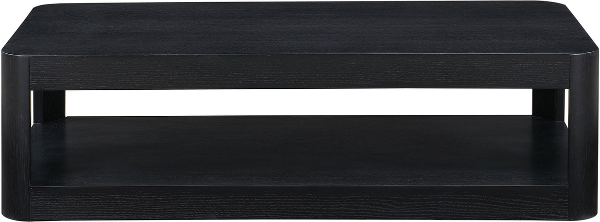Reeves Black Solid Wood And Burl Veneer Coffee Table
