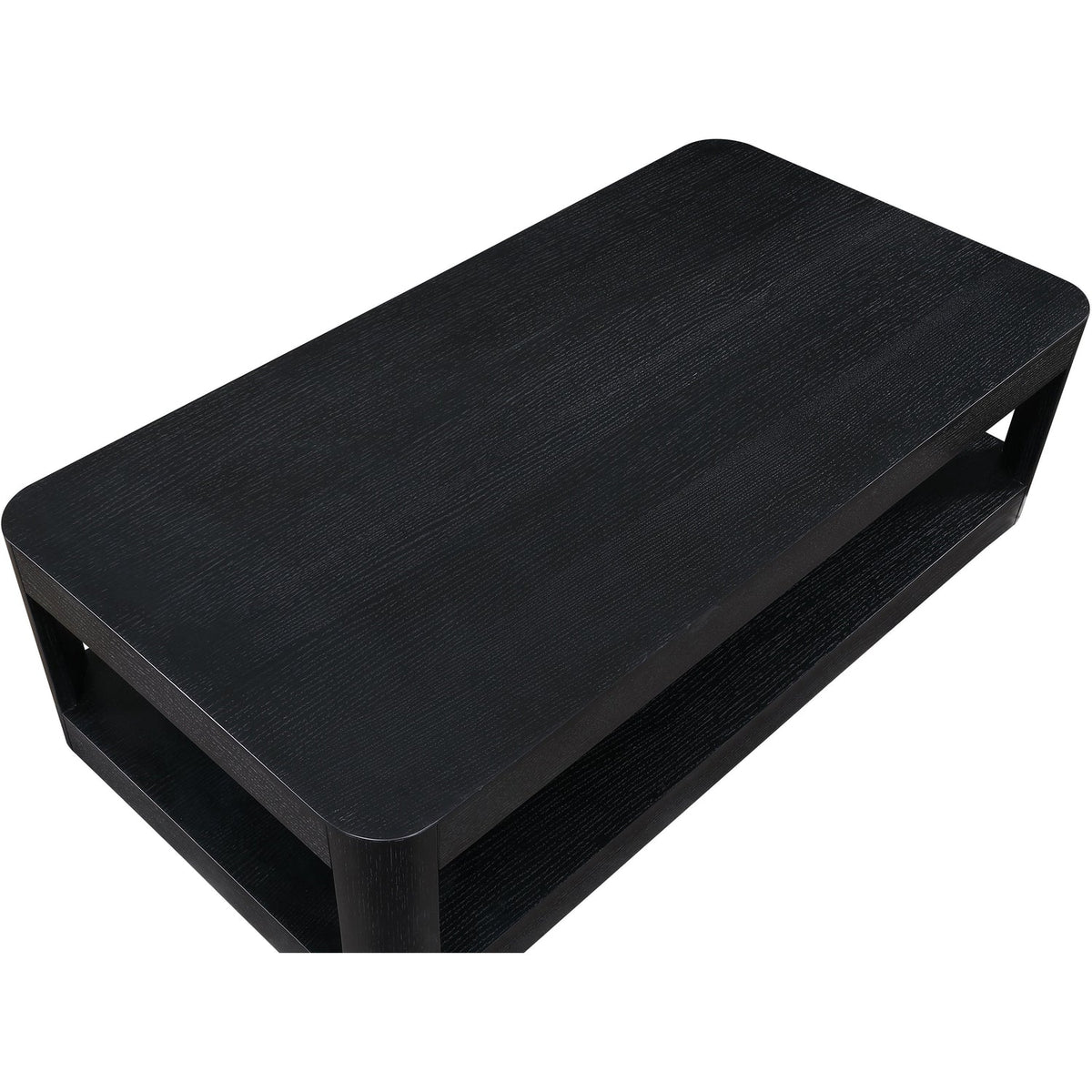 Reeves Black Solid Wood And Burl Veneer Coffee Table