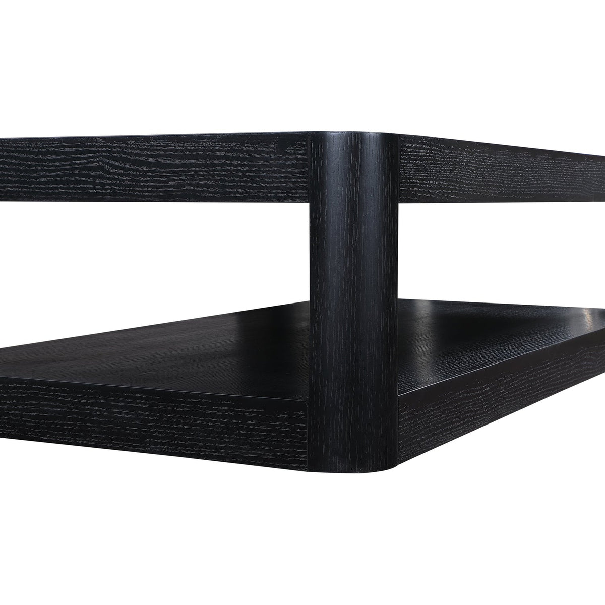 Reeves Black Solid Wood And Burl Veneer Coffee Table