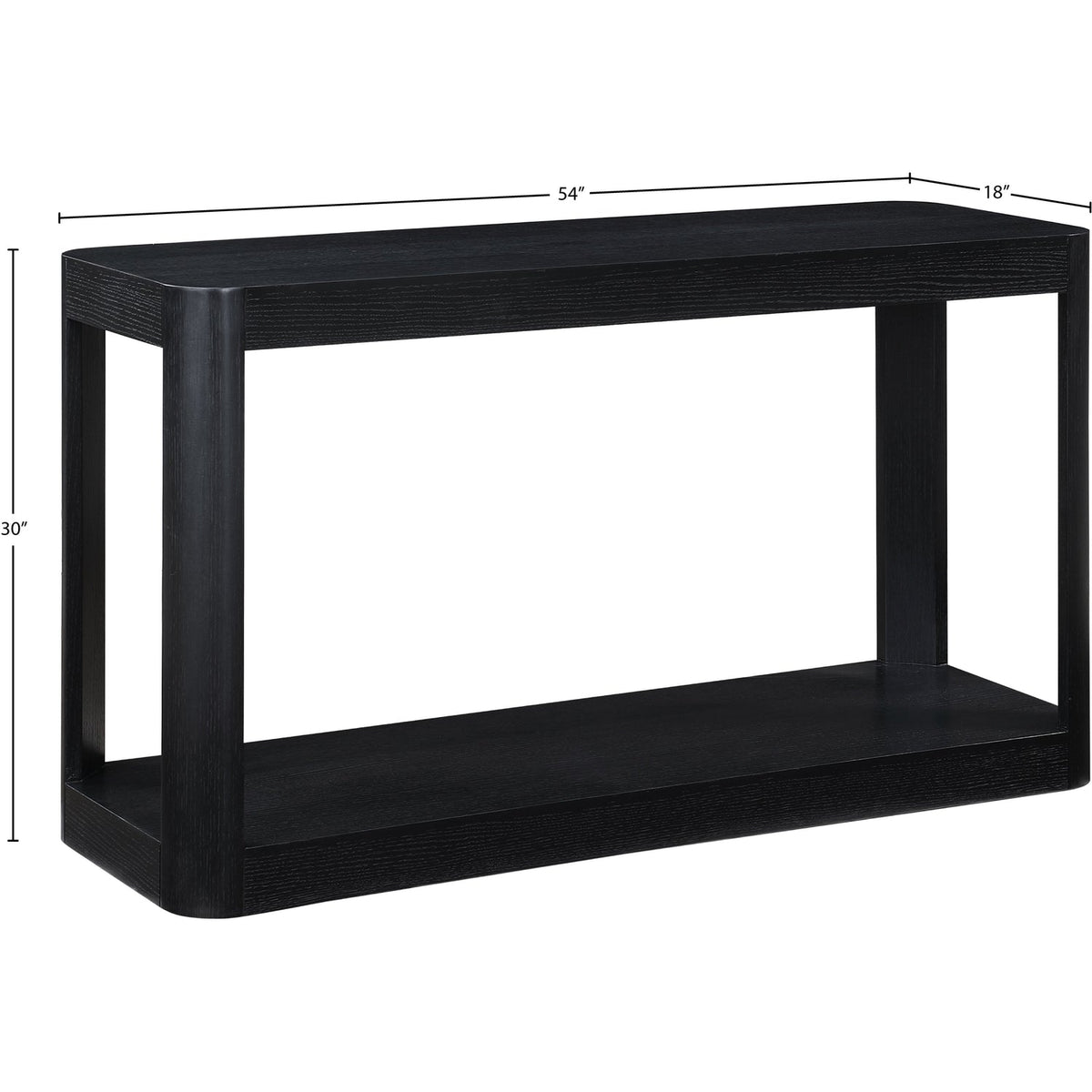 Reeves Black Solid Wood And Burl Veneer Console Table