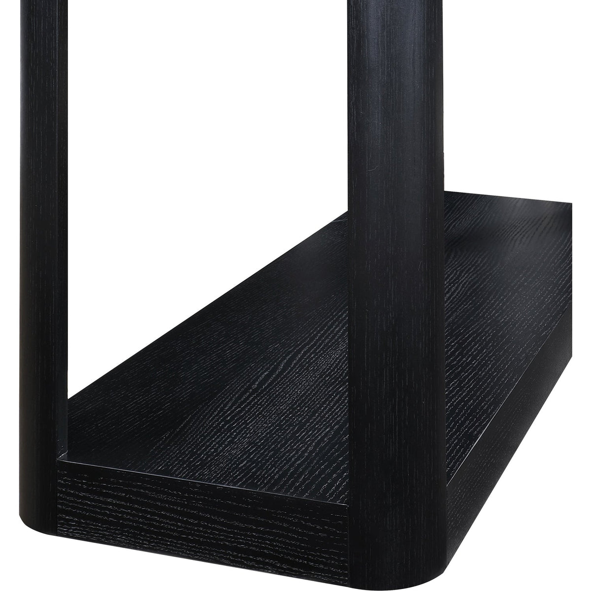 Reeves Black Solid Wood And Burl Veneer Console Table