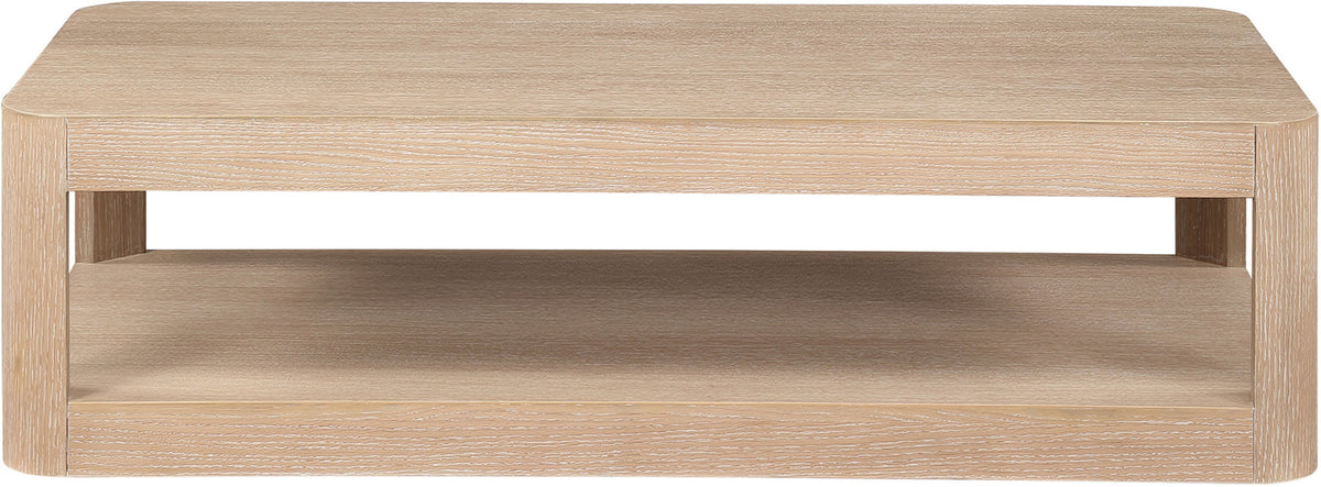 Reeves Natural Solid Wood And Burl Veneer Coffee Table