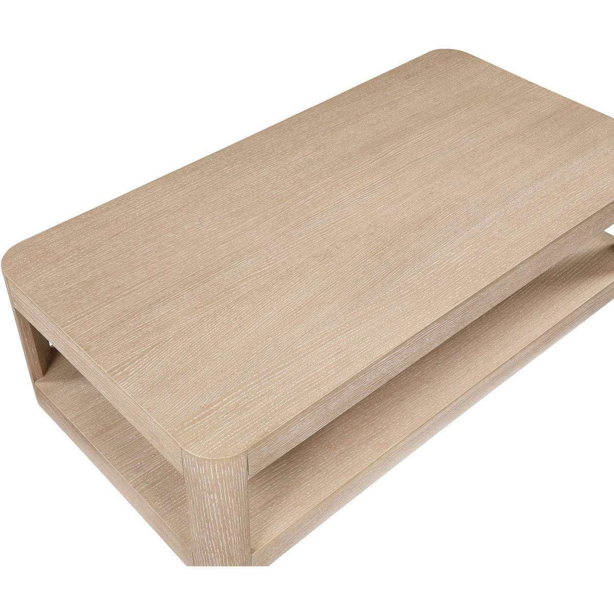 Reeves Natural Solid Wood And Burl Veneer Coffee Table