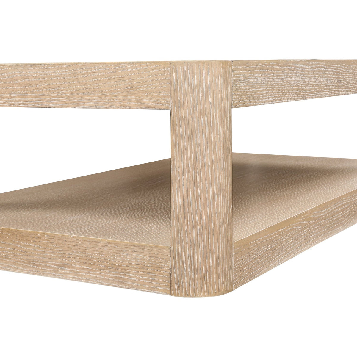 Reeves Natural Solid Wood And Burl Veneer Coffee Table