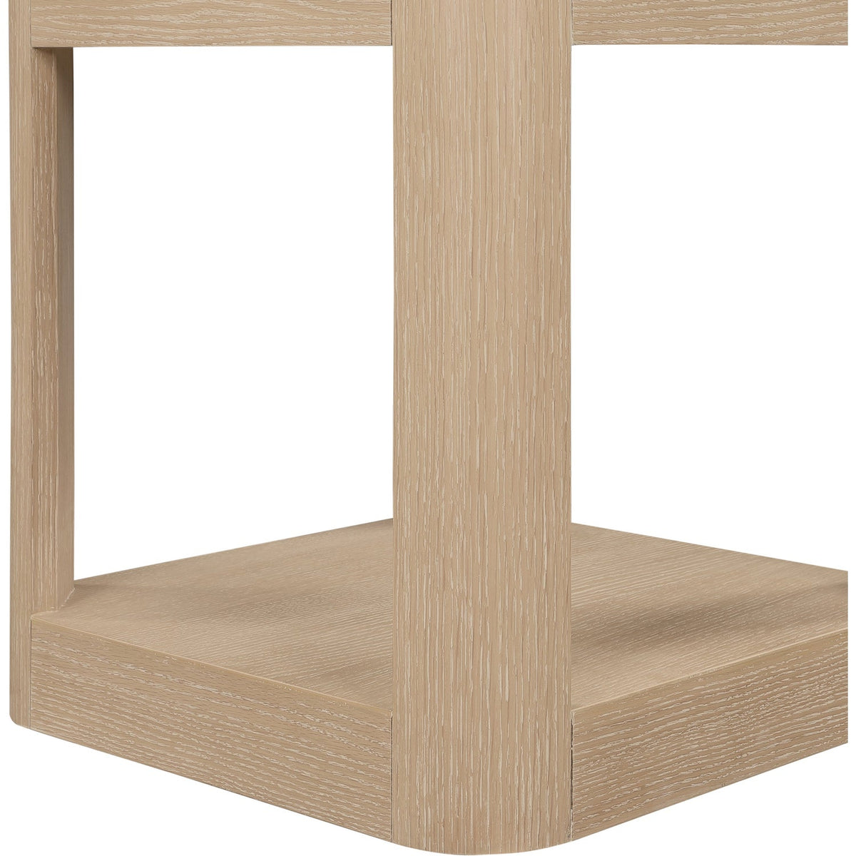 Reeves Natural Solid Wood And Burl Veneer End Side Table Set of 2