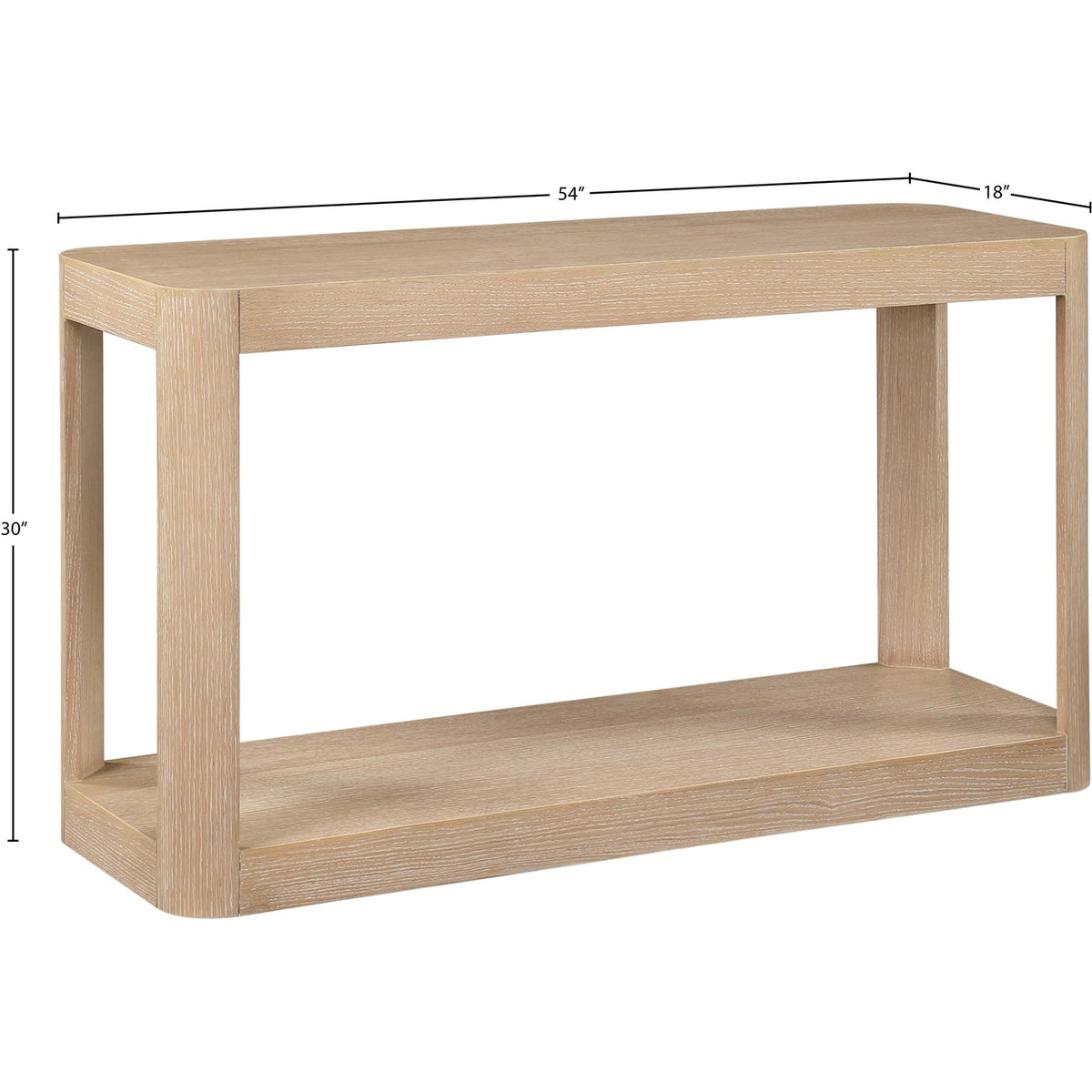Reeves Natural Solid Wood And Burl Veneer Console Table
