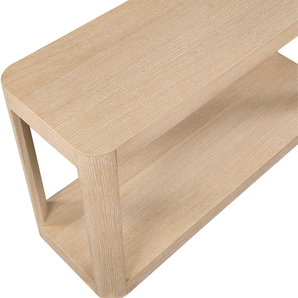 Reeves Natural Solid Wood And Burl Veneer Console Table