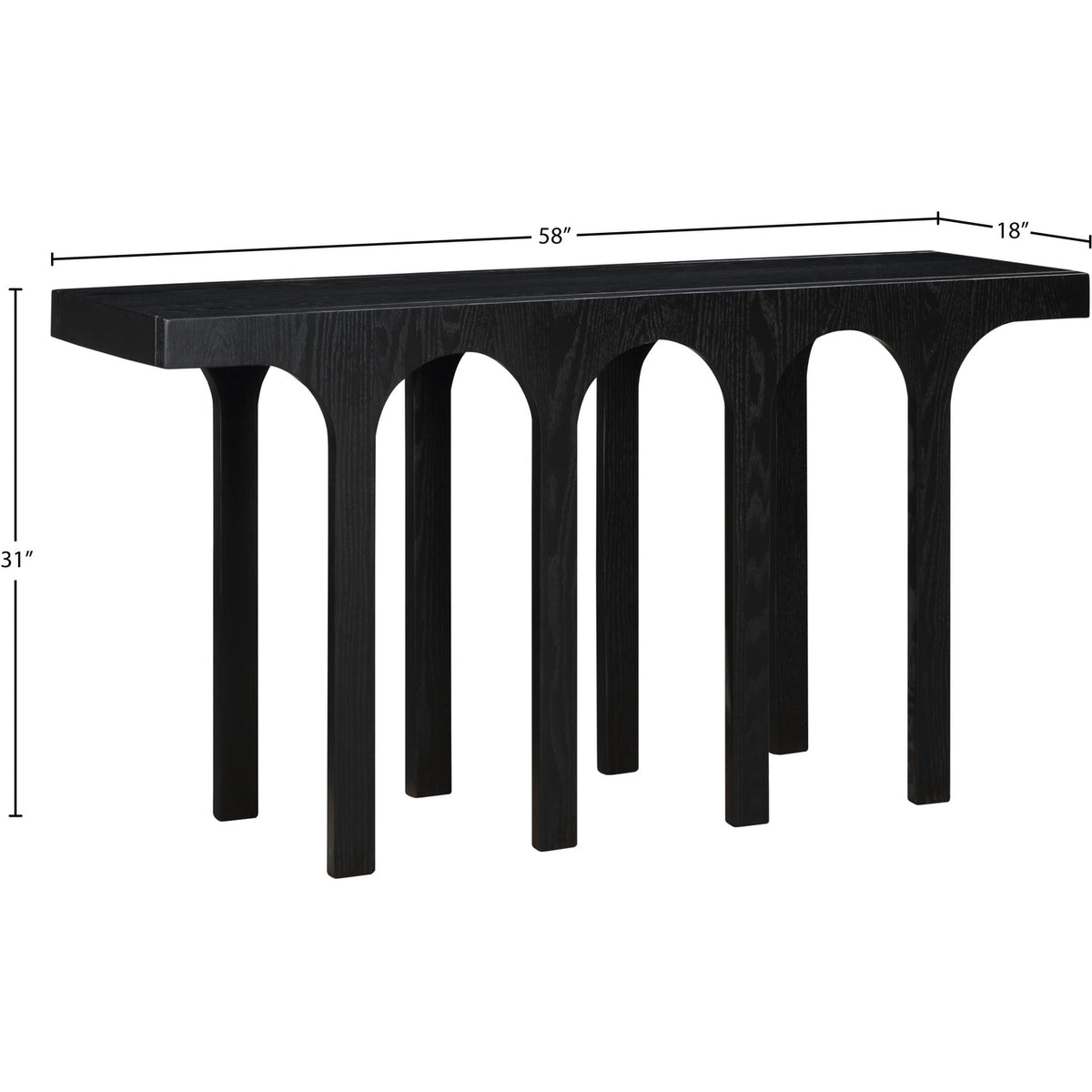 Westfield Black Solid Wood And Oak Veneer Console Table