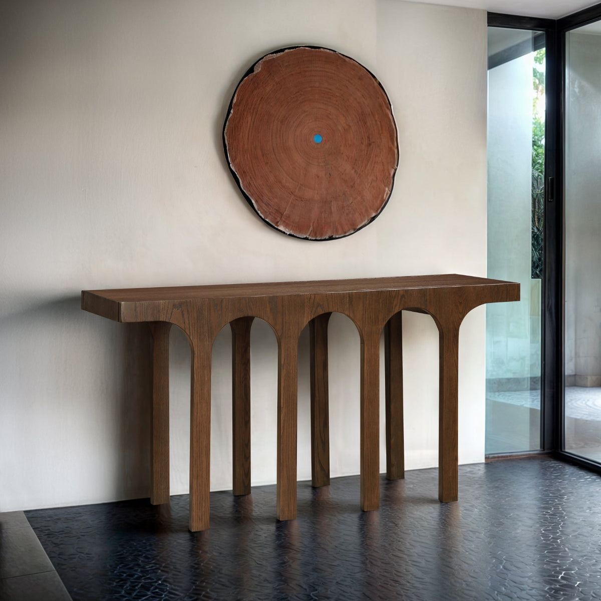 Westfield Brown Solid Wood And Oak Veneer Console Table
