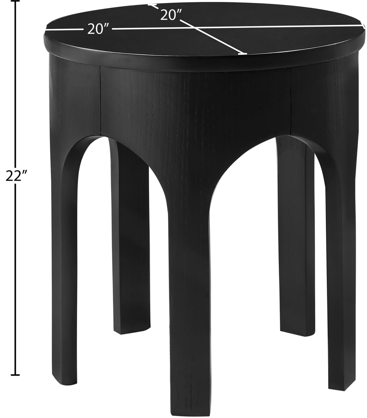Westfield Black Solid Wood And Oak Veneer End Side Table Set of 2