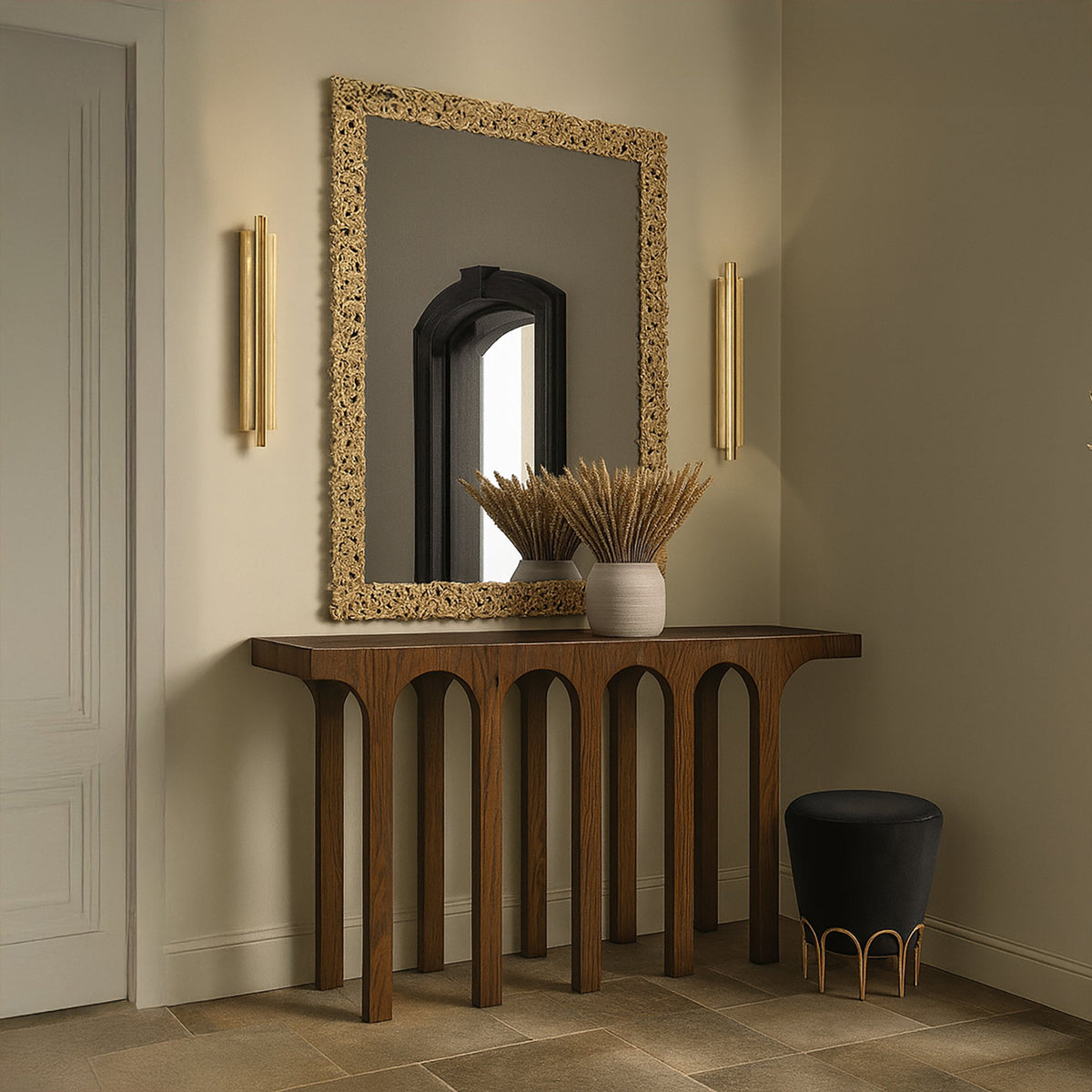 Westfield Brown Solid Wood And Oak Veneer Console Table