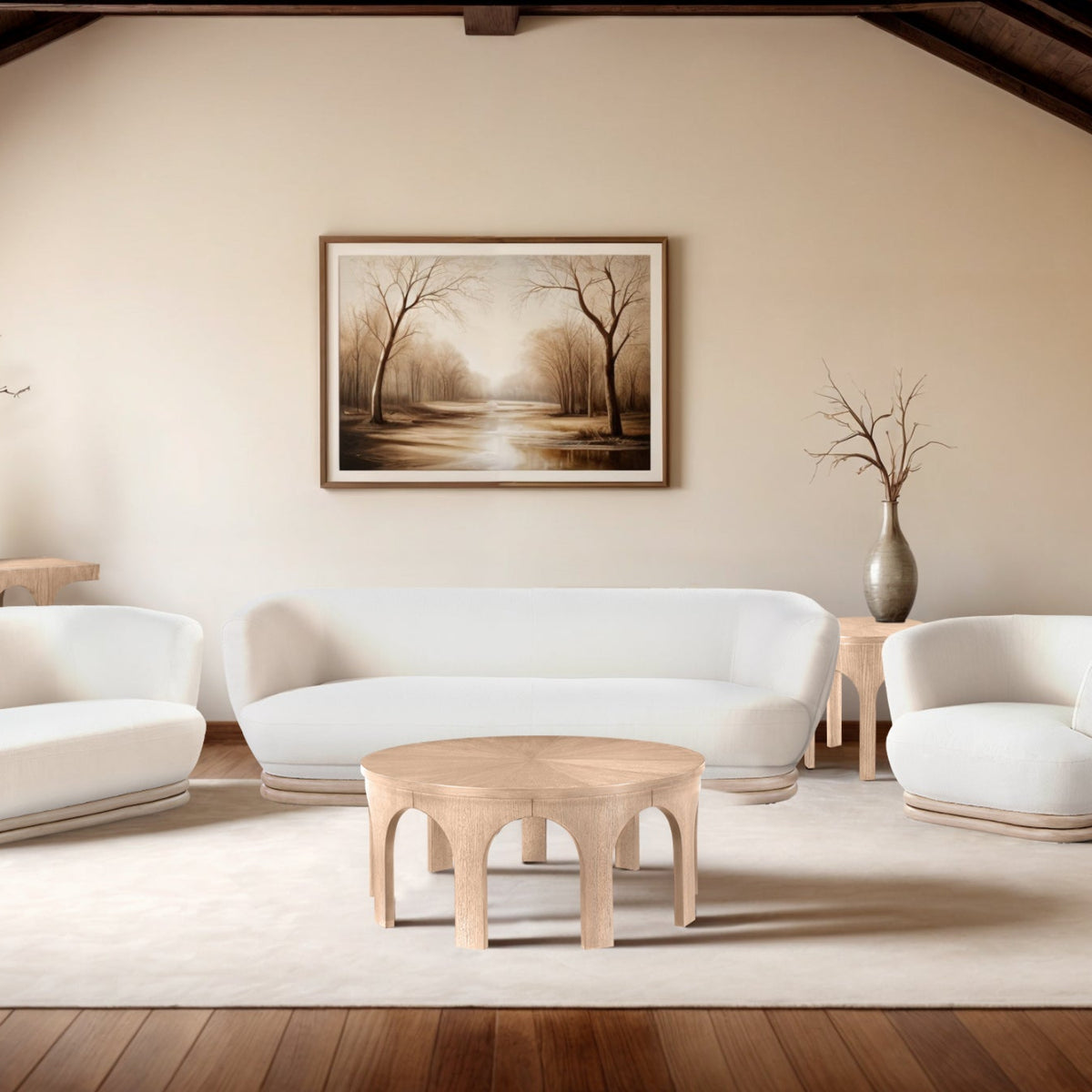 Westfield Natural Solid Wood And Oak Veneer Coffee Table