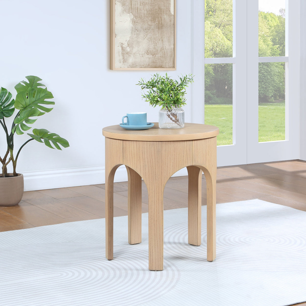 Westfield Natural Solid Wood And Oak Veneer End Side Table Set of 2