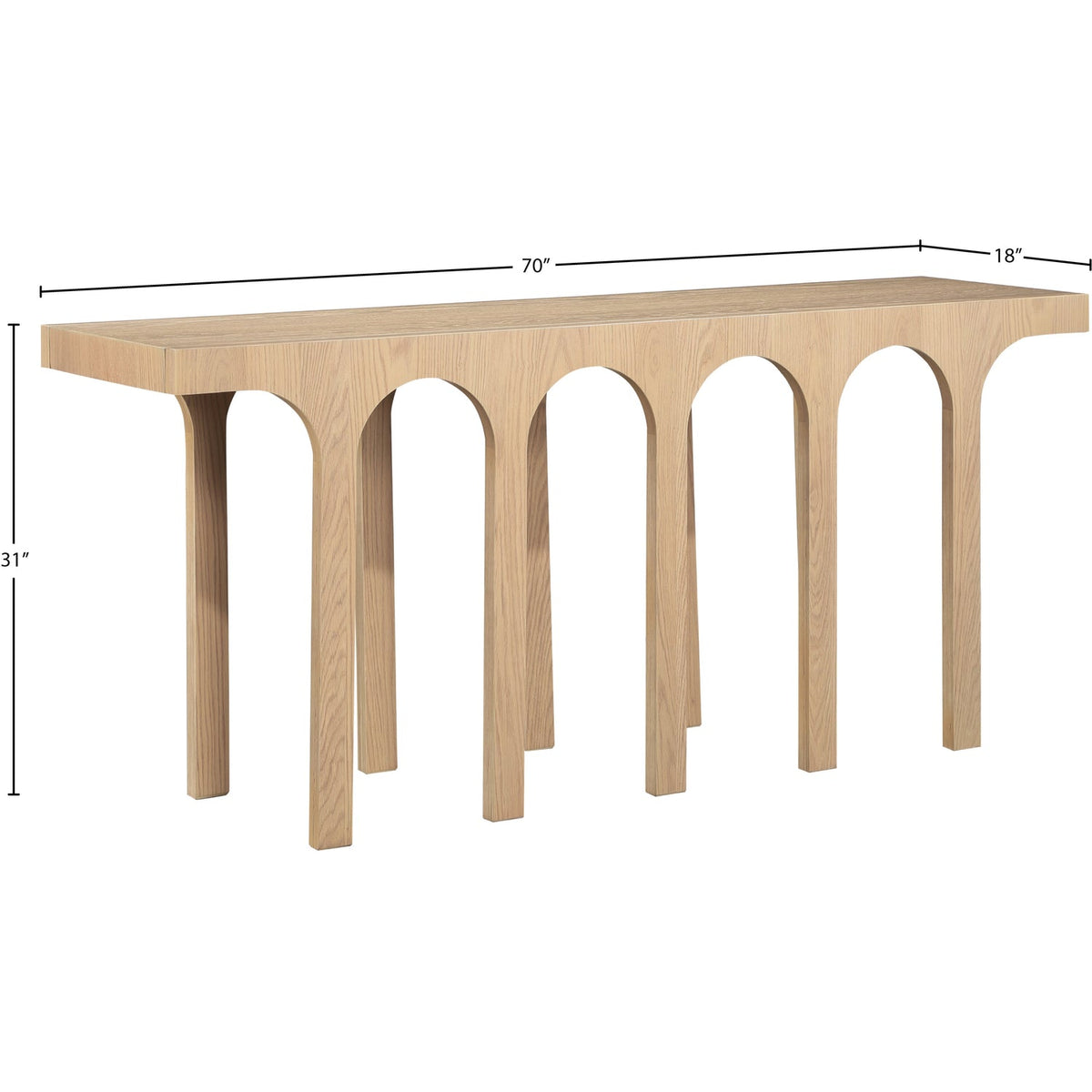 Westfield Natural Solid Wood And Oak Veneer Console Table