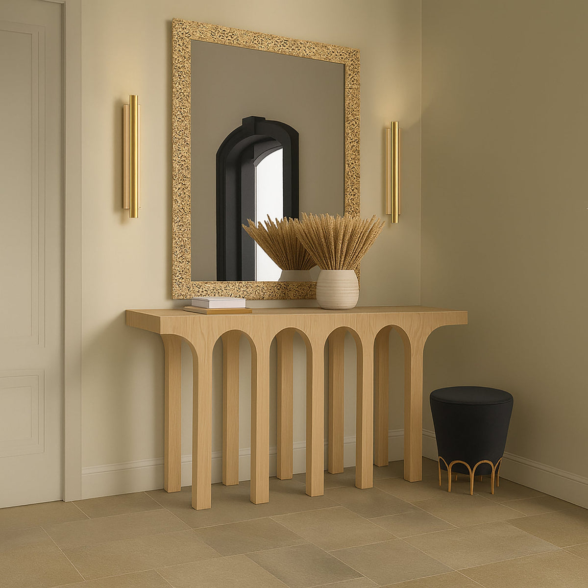 Westfield Natural Solid Wood And Oak Veneer Console Table
