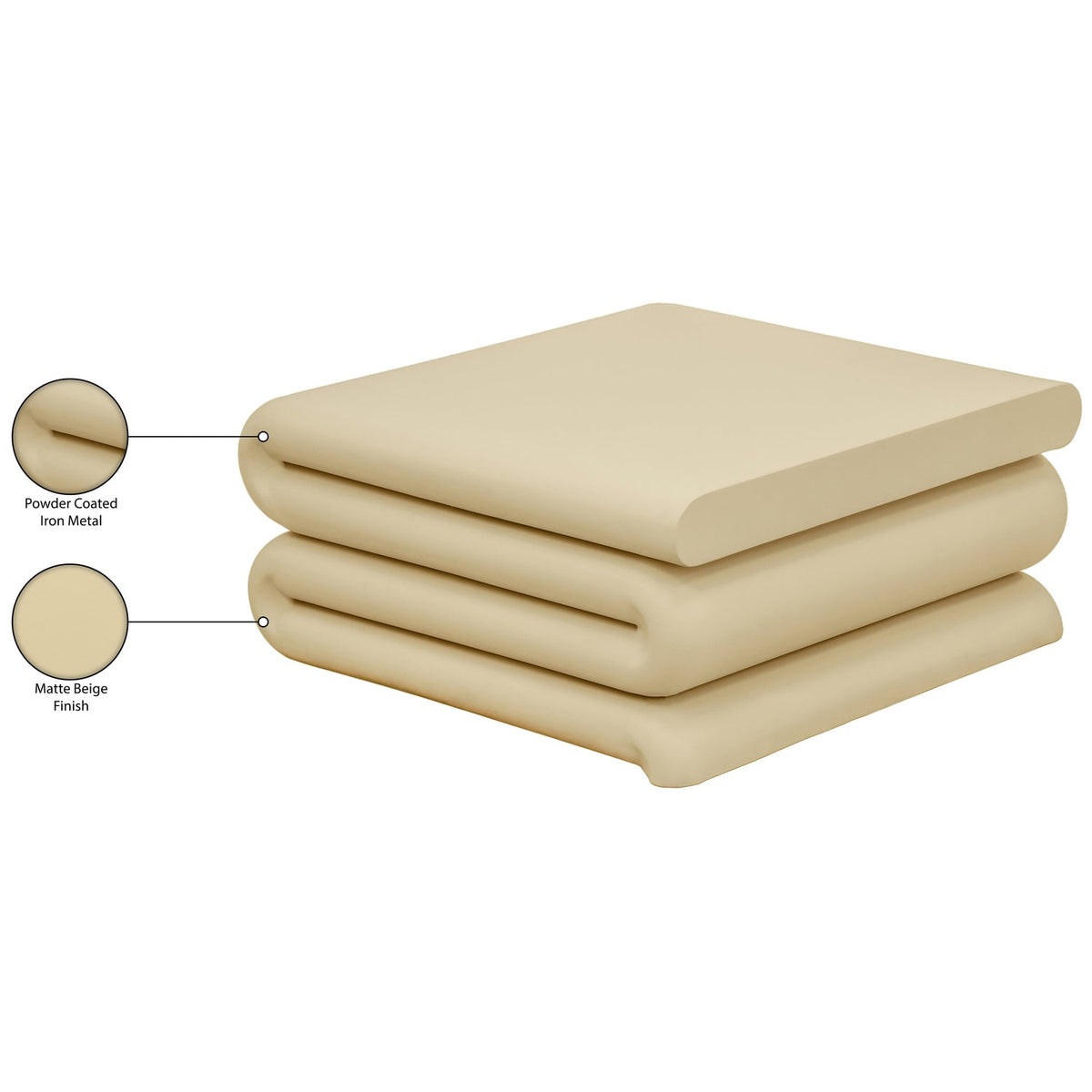 Roland Beige Iron Coffee Table