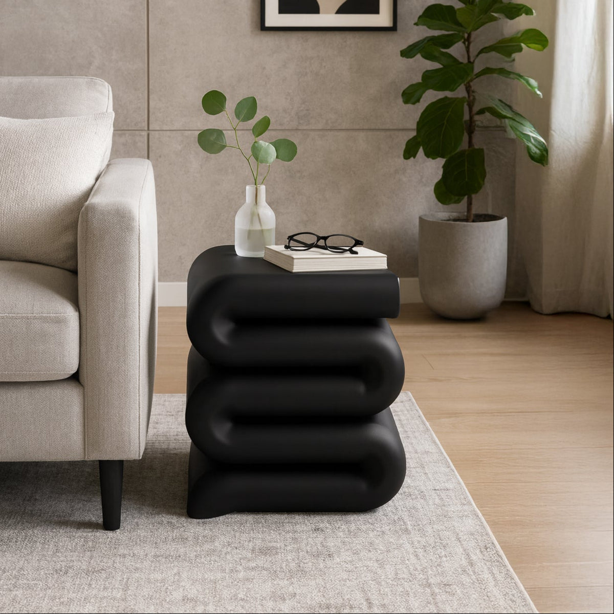 Roland Black Iron End Table Set of 2