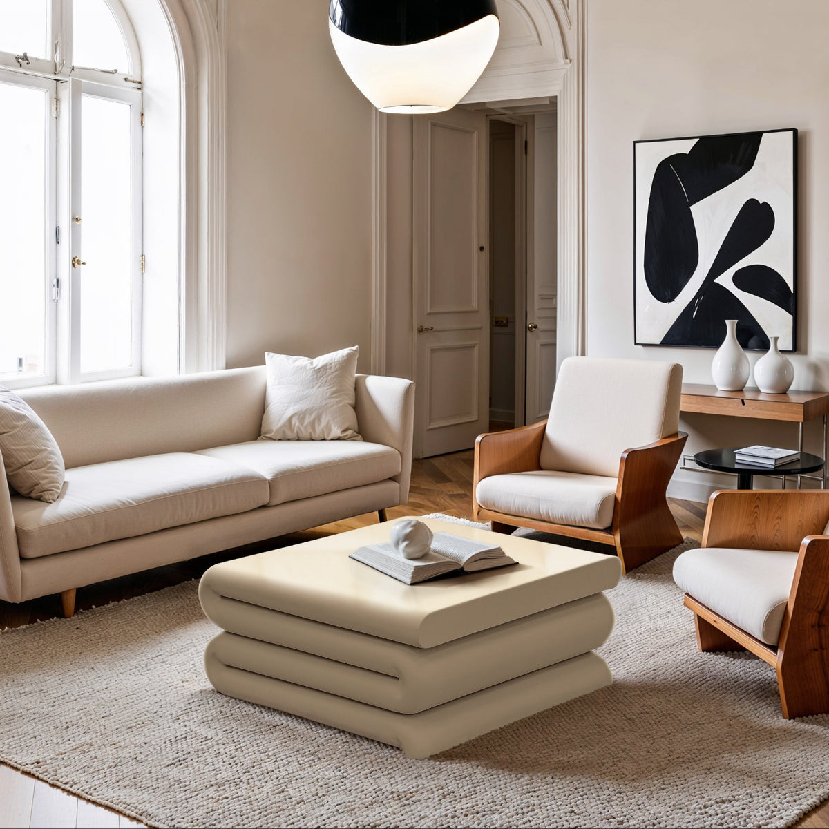 Roland Cream Iron Coffee Table