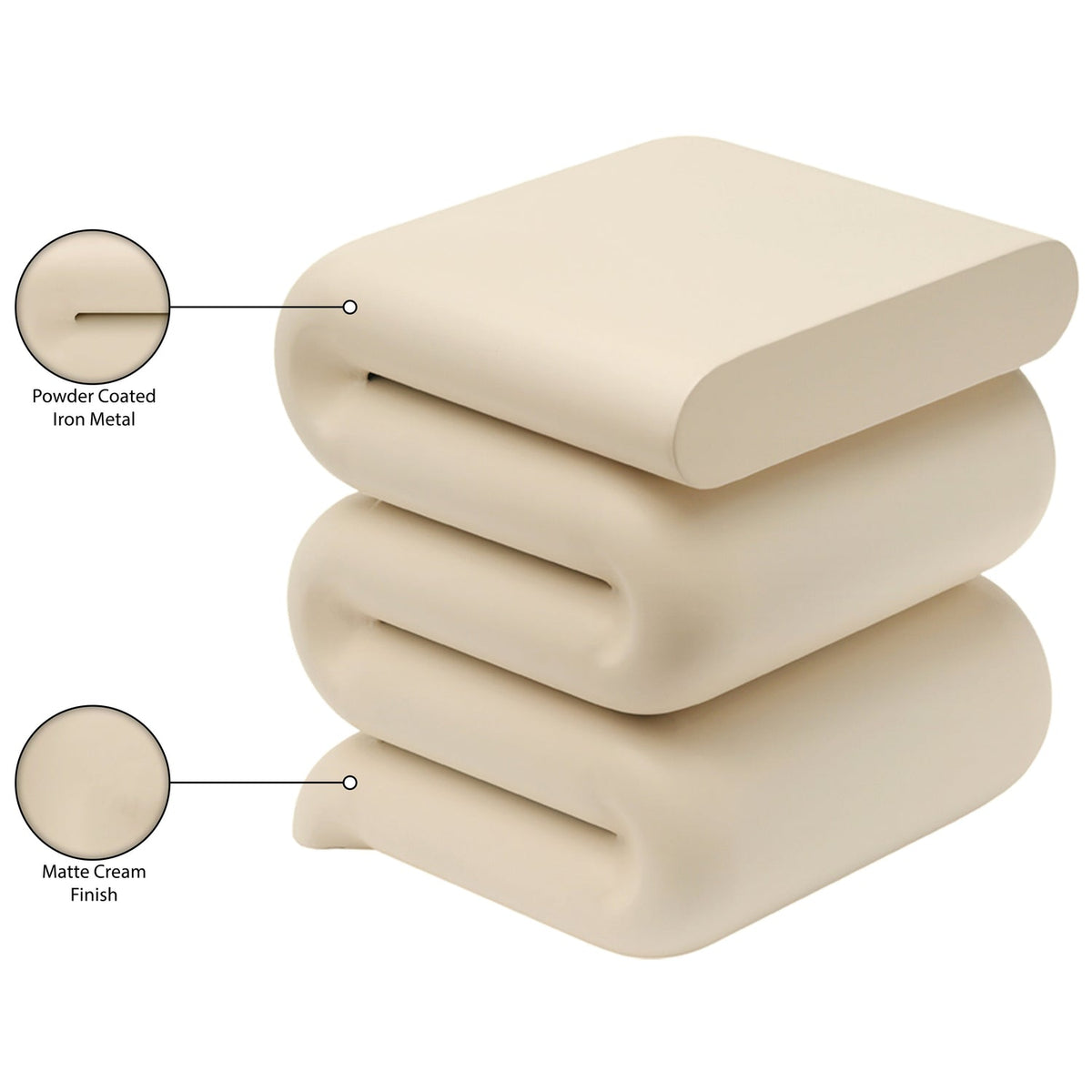 Roland Cream Iron End Table Set of 2