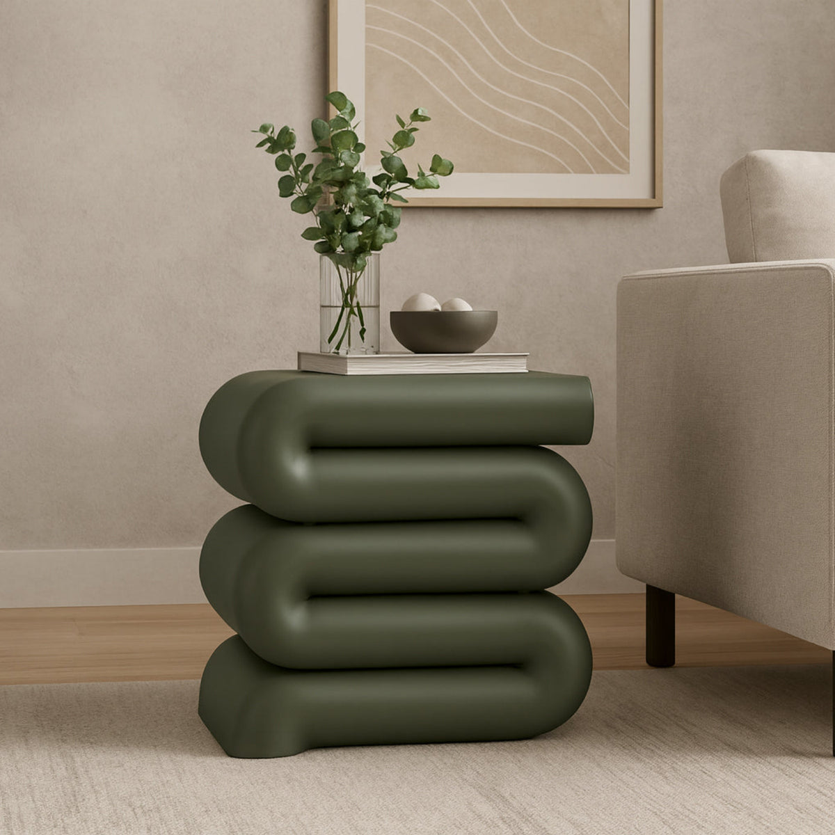 Roland Green Iron End Table Set of 2