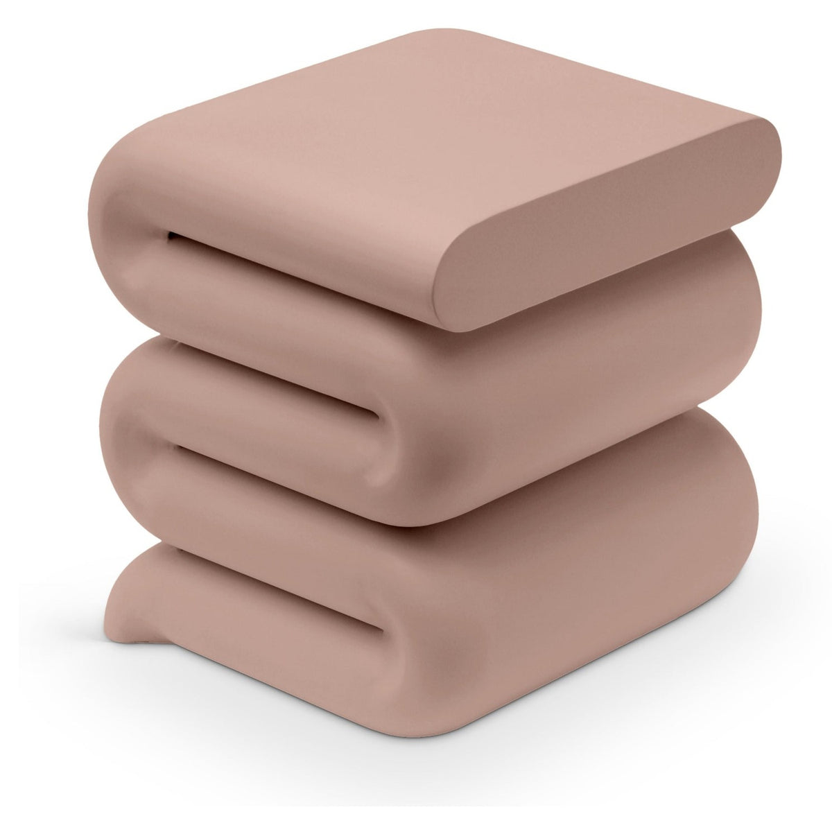 Roland Pink Iron End Table in matte pink powder-coated iron, primary product view