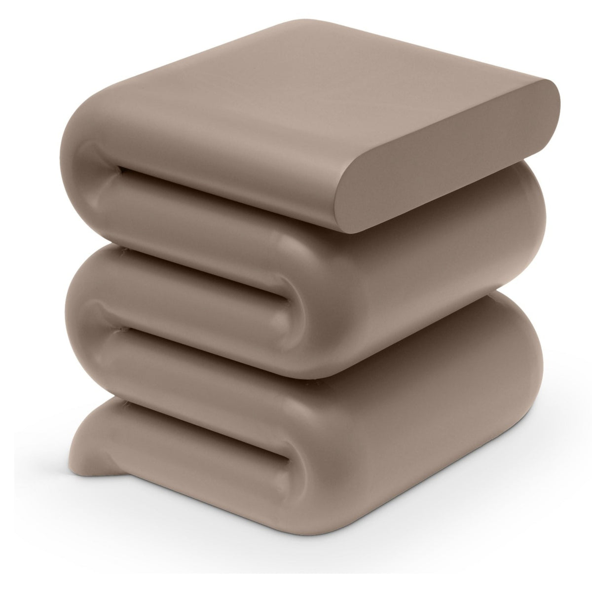 Roland Taupe Iron End Table in matte taupe powder-coated iron, primary product view
