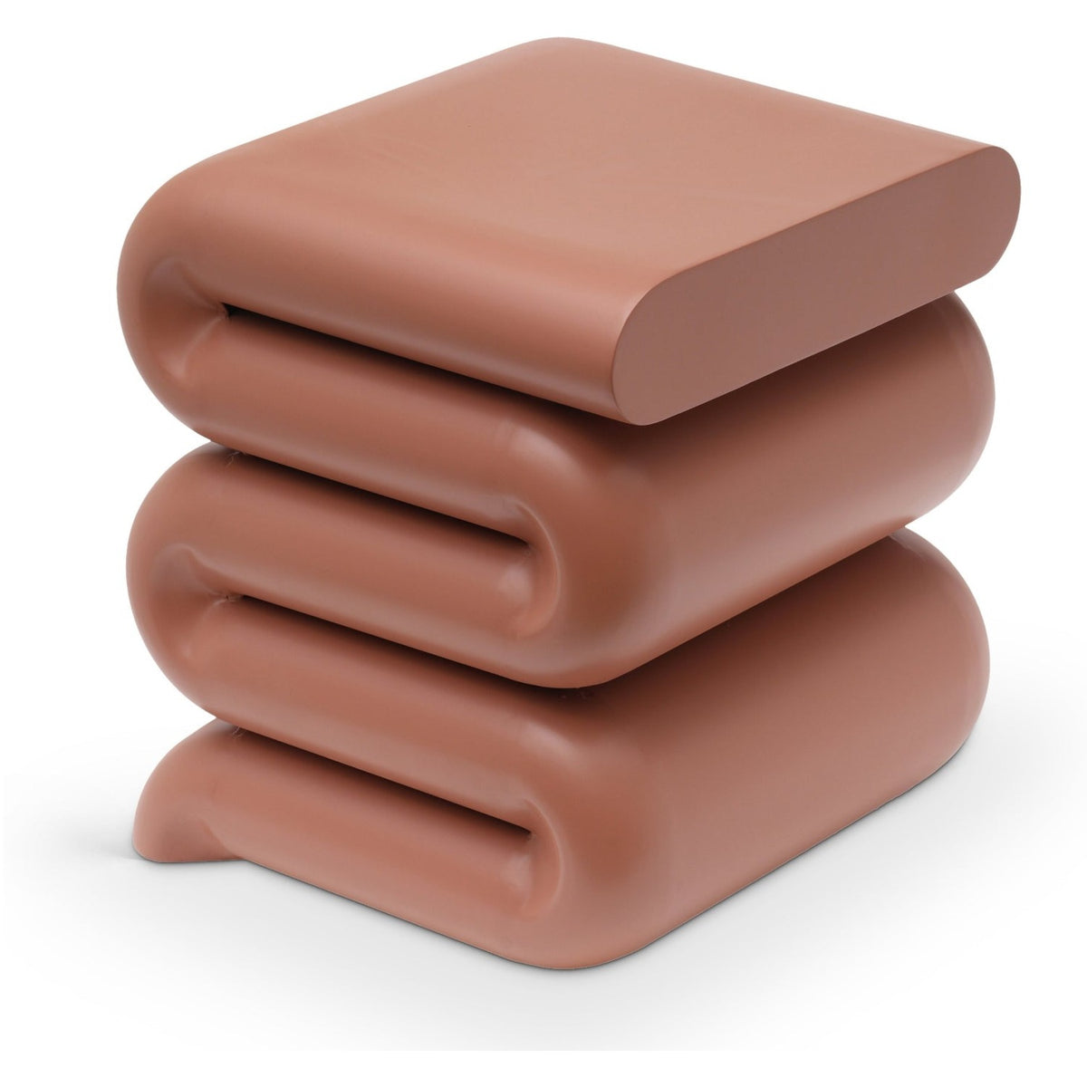 Roland Terracotta Iron End Table in matte terracotta powder-coated iron, primary product view