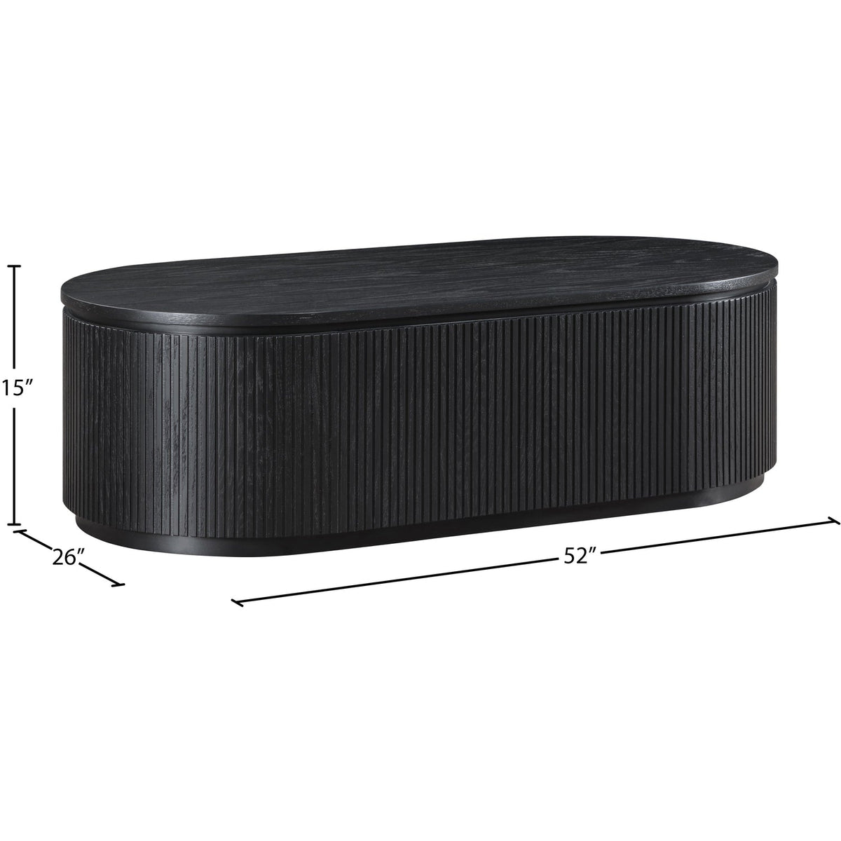 Moana Black Solid Wood Storage Coffee Table