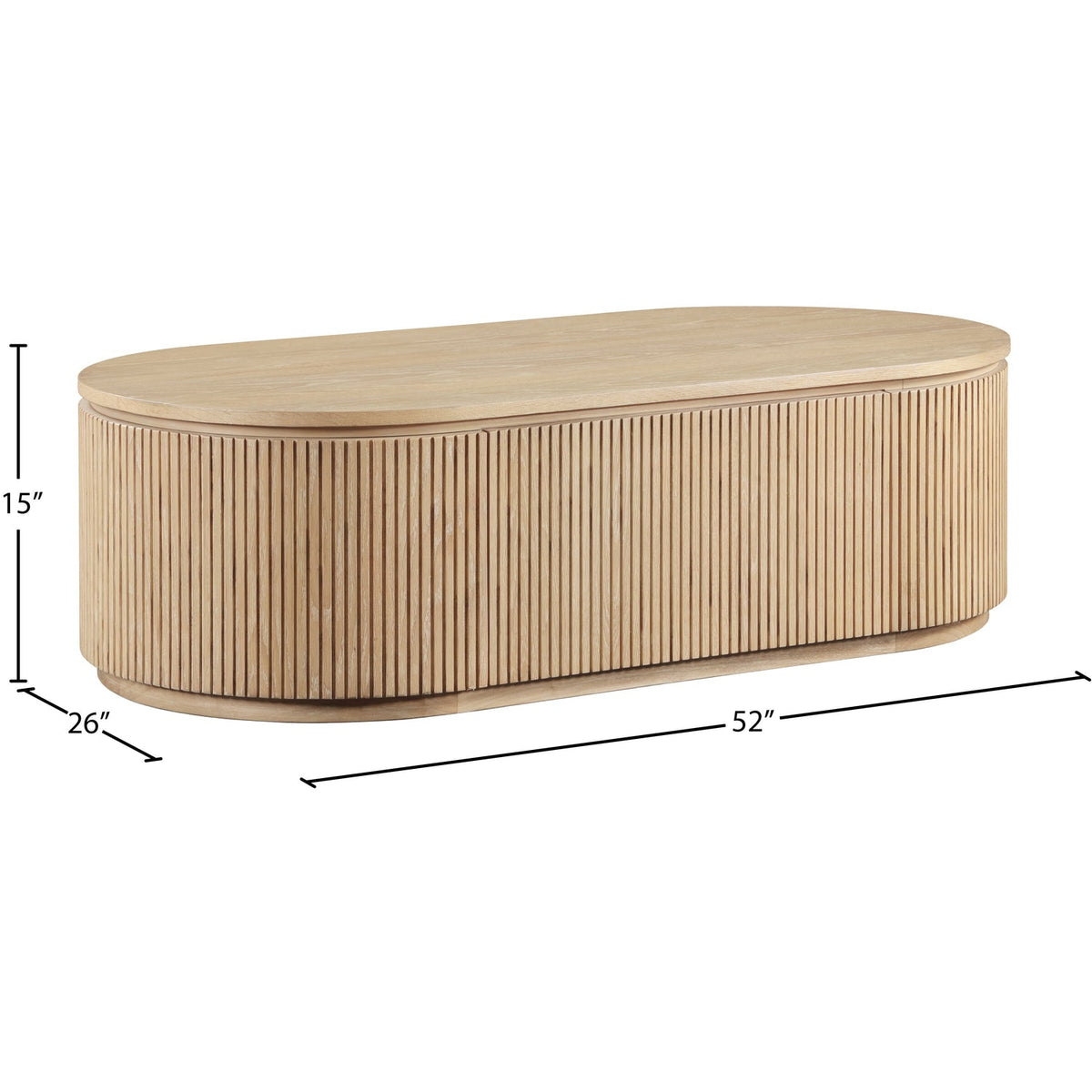 Moana Natural Solid Wood Storage Coffee Table