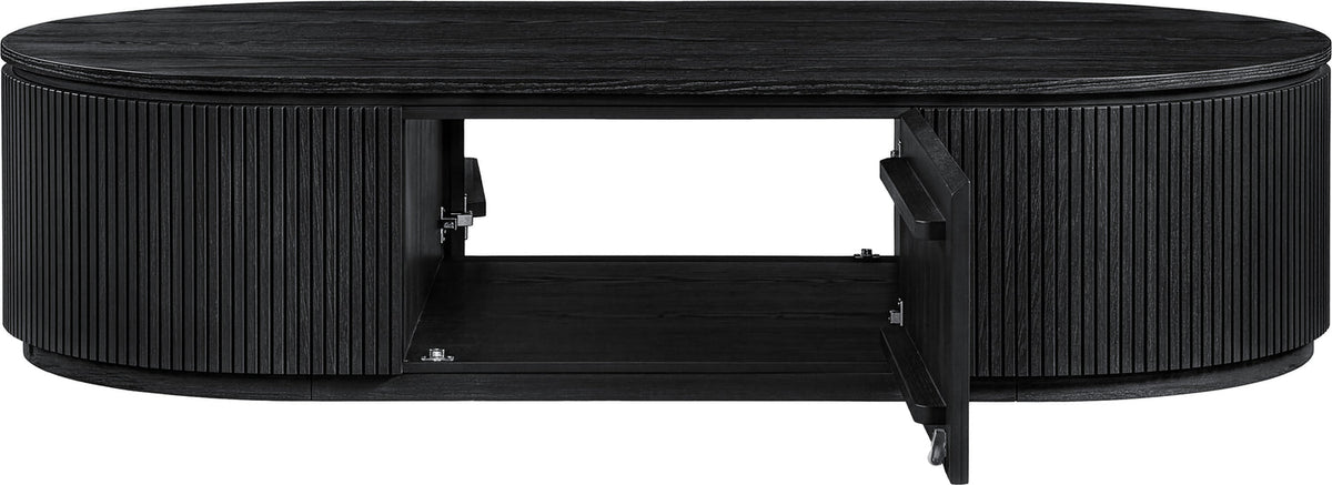 Moana Black Solid Wood Storage Coffee Table