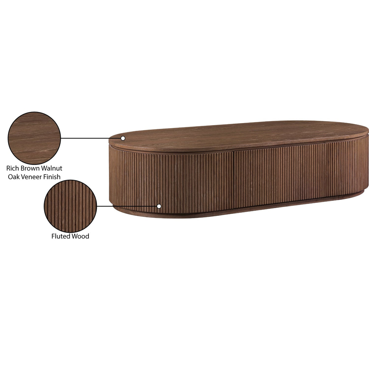 Moana Brown Solid Wood Storage Coffee Table