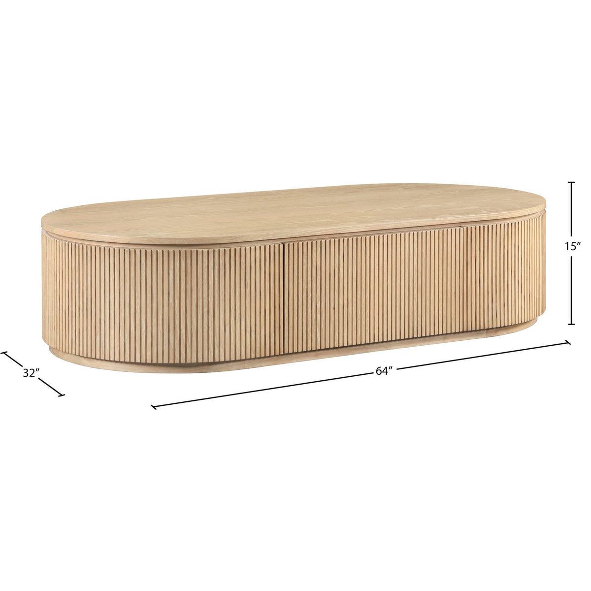 Moana Natural Solid Wood Storage Coffee Table