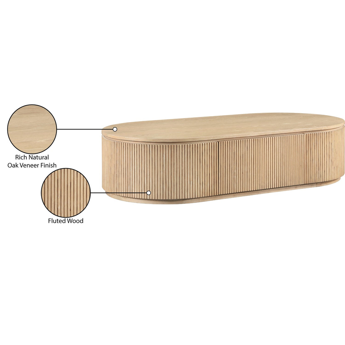 Moana Natural Solid Wood Storage Coffee Table