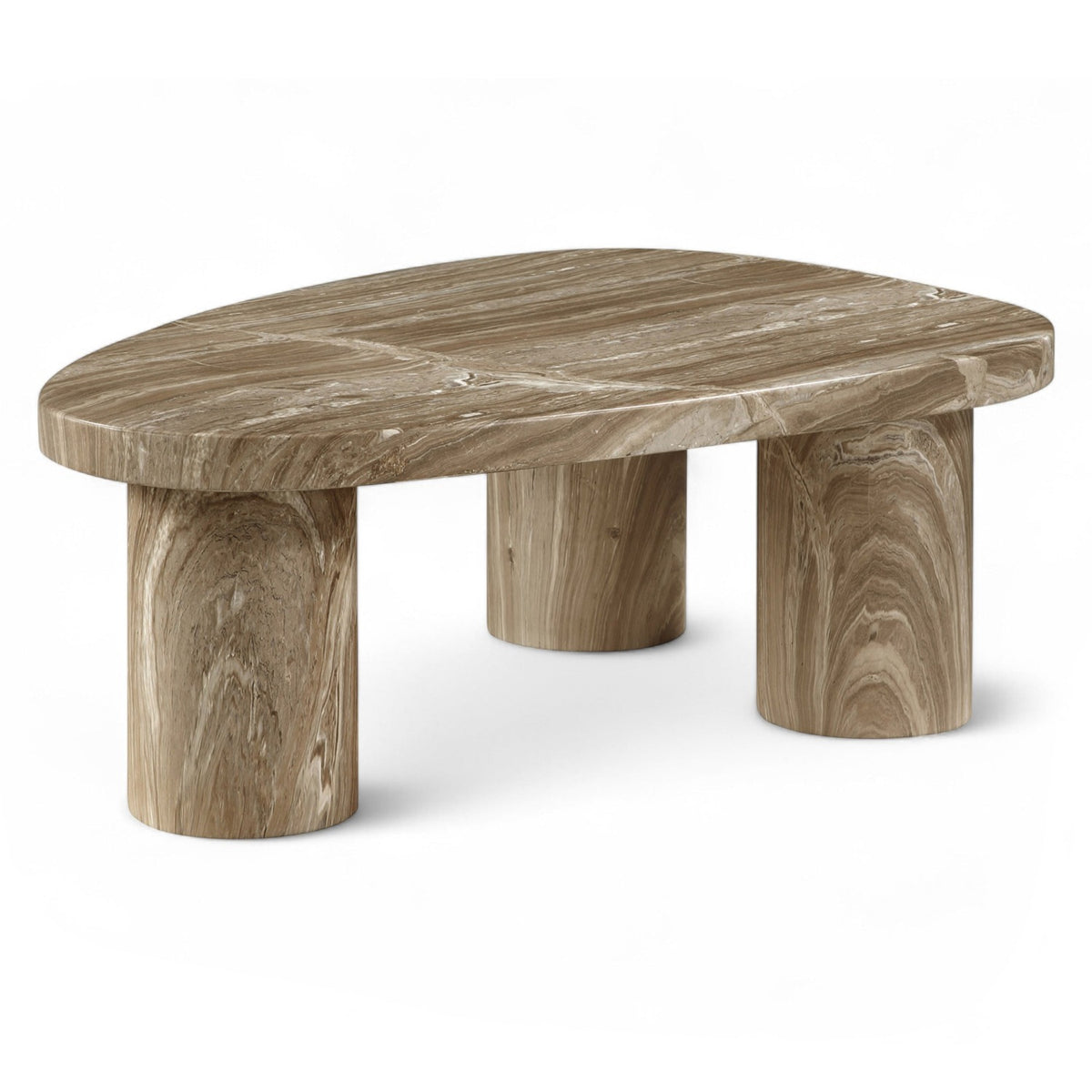 Teramo Beige Concrete Indoor/Outdoor Coffee Table in beige marble-finish concrete, 36x25.5", primary product view