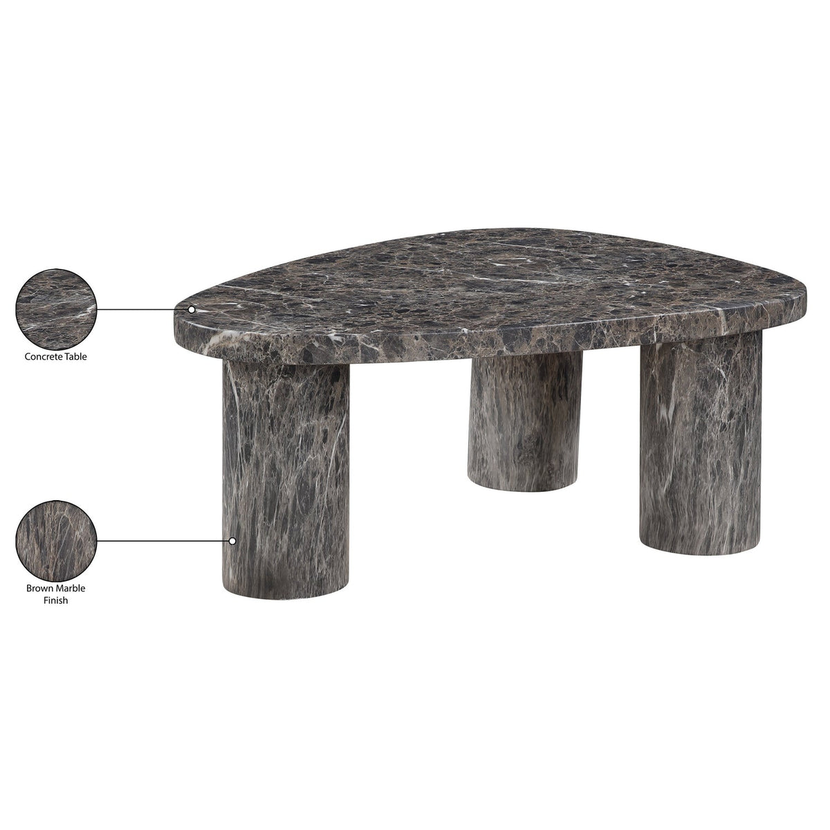 Teramo Brown Concrete Indoor/Outdoor Coffee Table