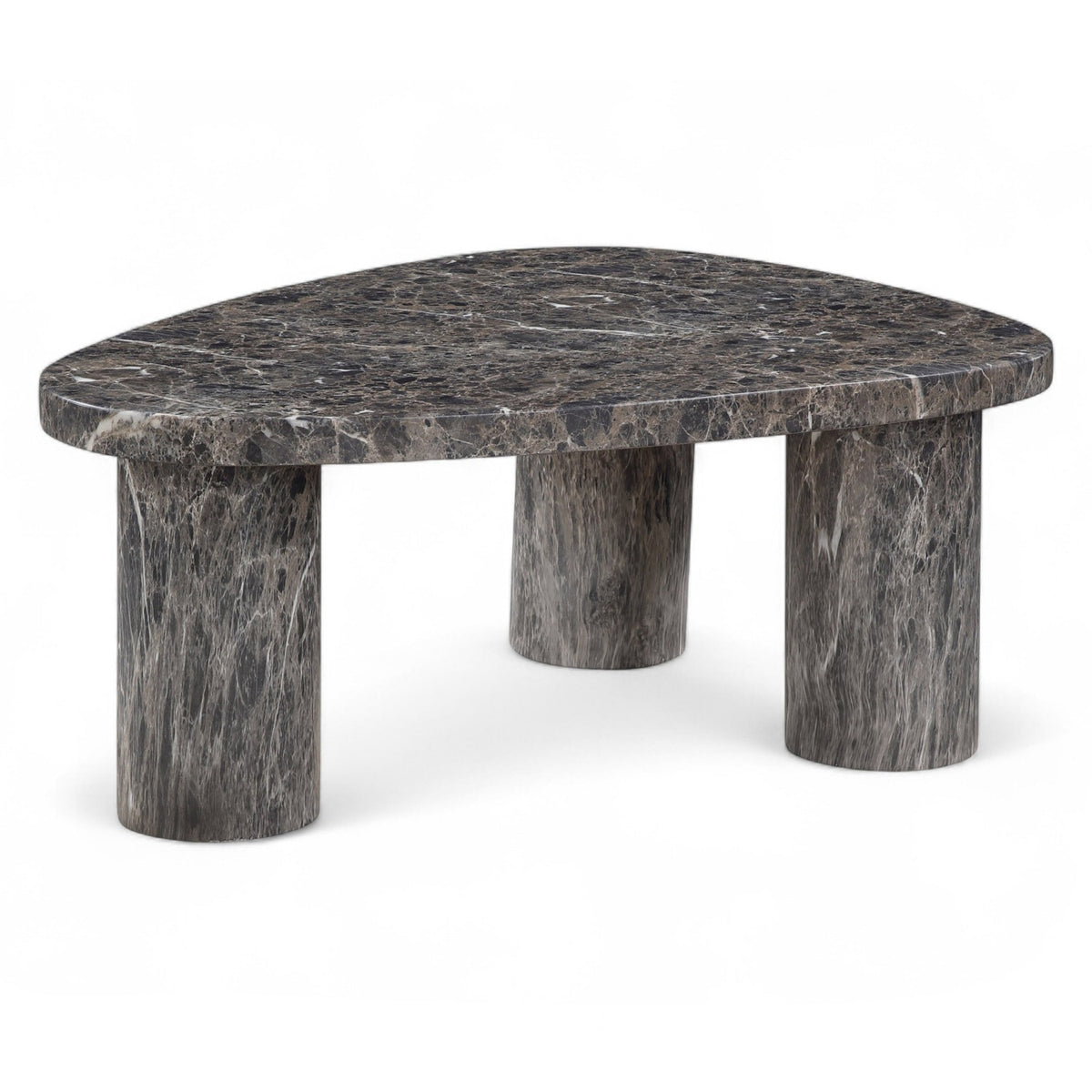 Teramo Brown Concrete Indoor/Outdoor Coffee Table in brown marble-finish concrete, 38x30", primary product view