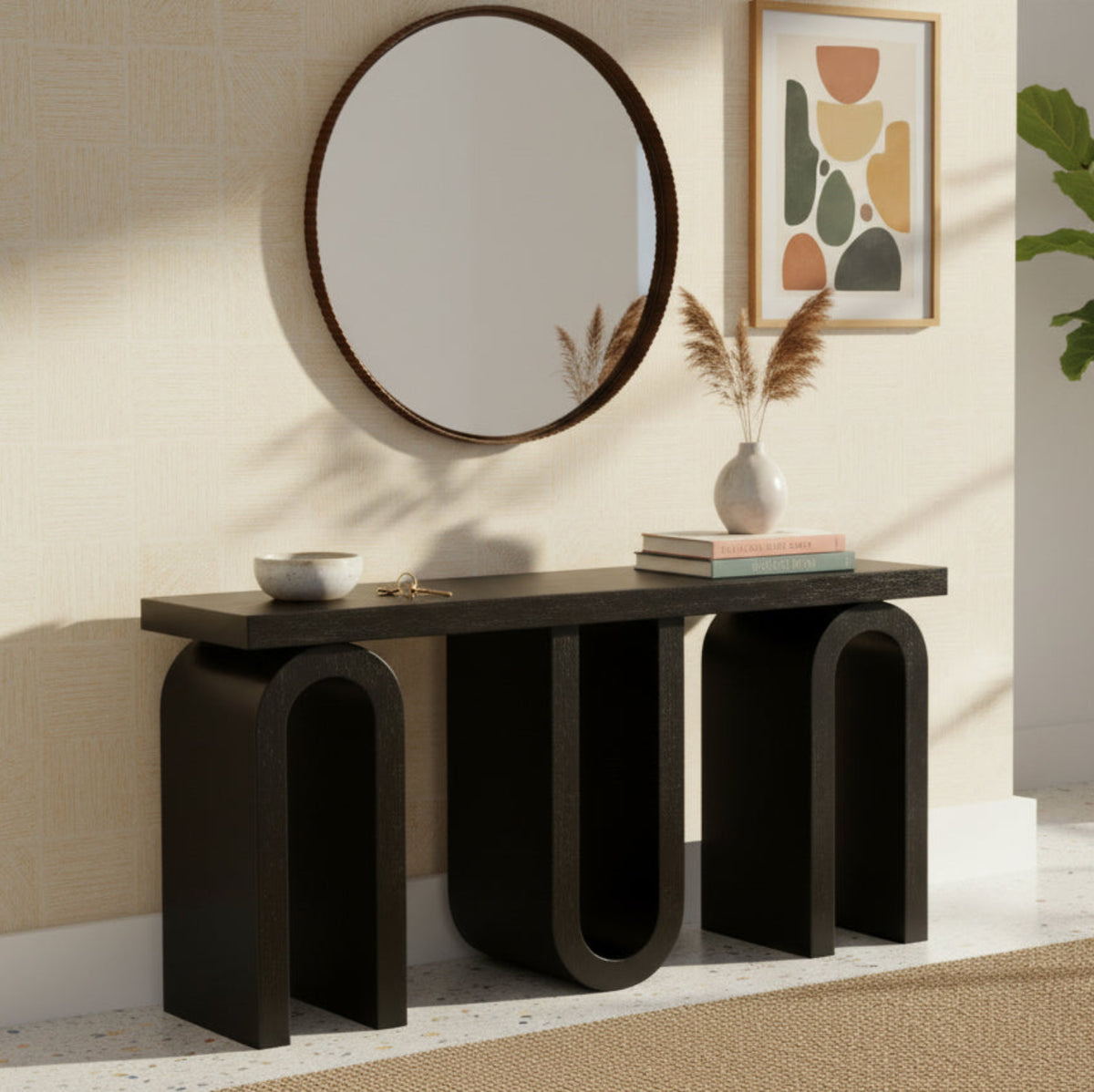 Westbourne Black Oak Veneer Console Table